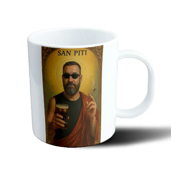 Taza de Plástico Piti Fernandez San Piti Cerveza y Cigarro