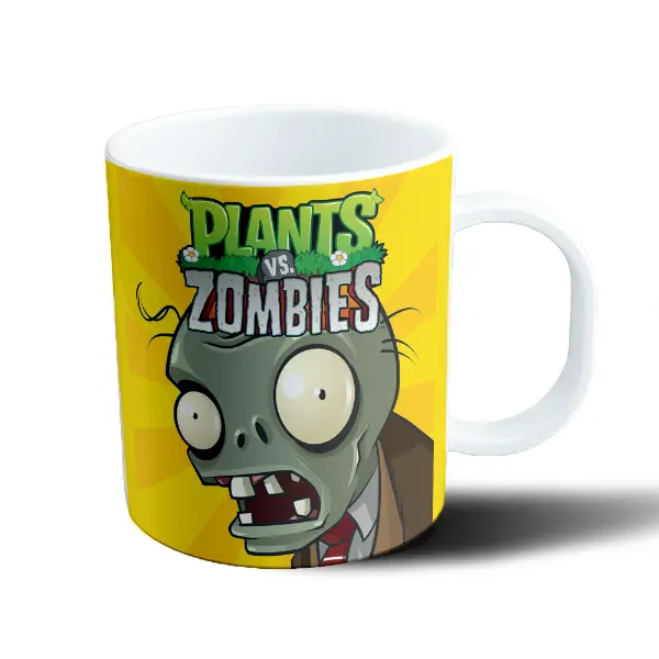 Taza de Plástico Plants vs Zombies Zombie Cabeza Amarilla