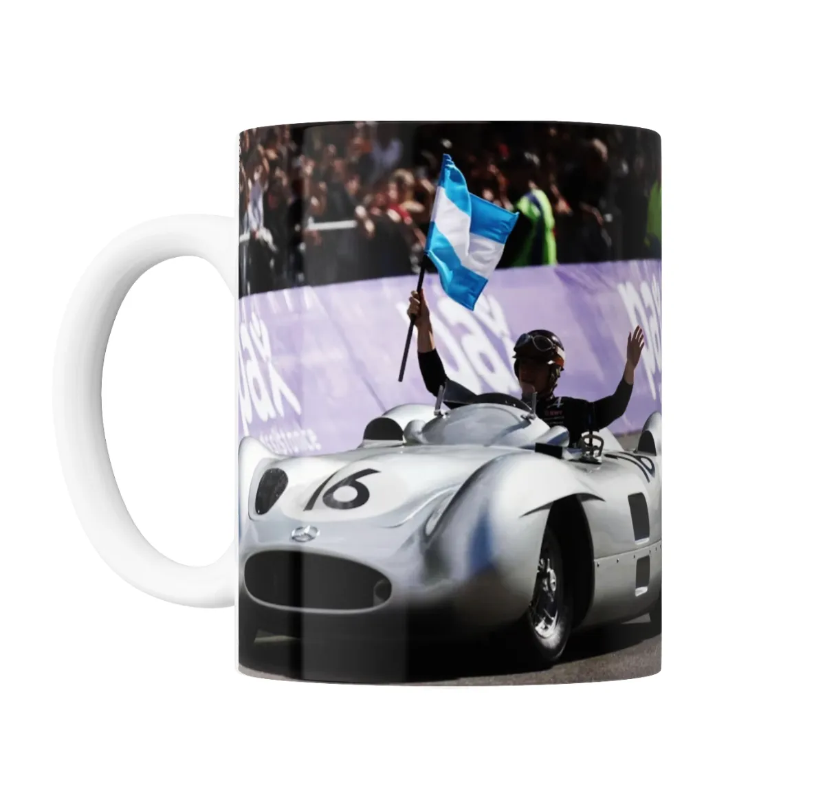 Taza de Cerámica Colapinto Bandera Argentina Auto Plateado - vista 2