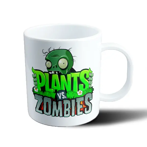 Taza de Plástico Plants vs Zombies Logo con Zombie