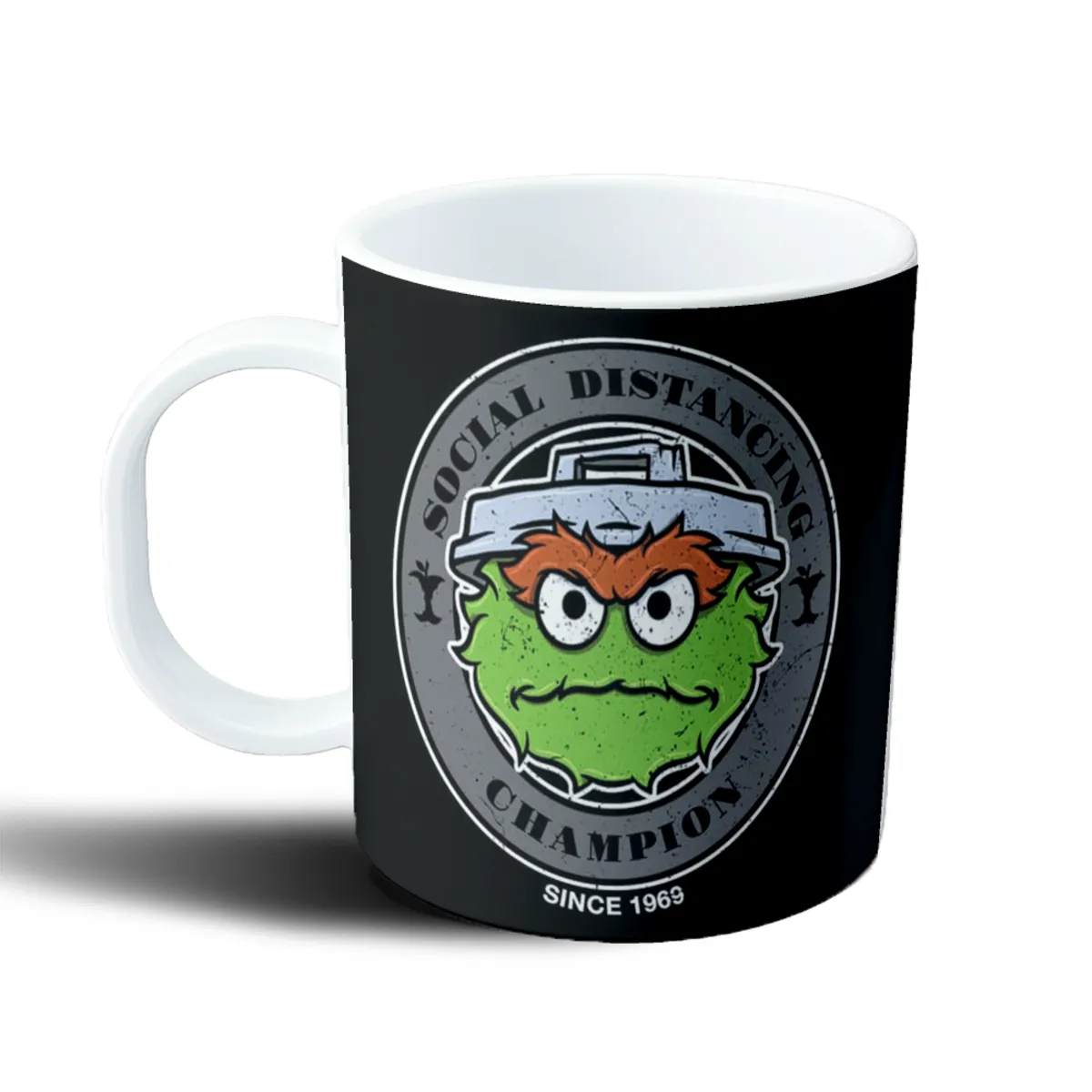 Taza de Plástico Plaza Sésamo Oscar el Gruñón Social Distancing Champion - vista 2