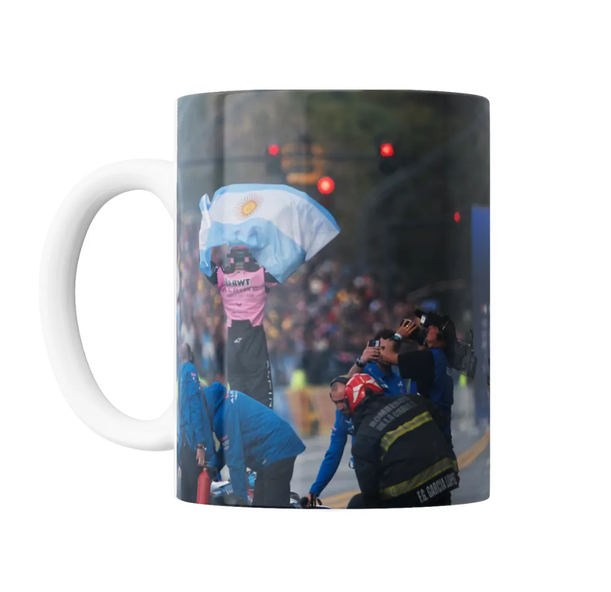 Taza de Cerámica Colapinto Bandera Argentina Fórmula 1 - vista 2