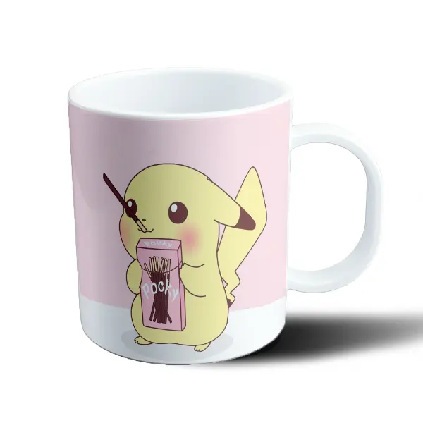 Taza de Plástico Pokemon Pikachu Comiendo Pocky