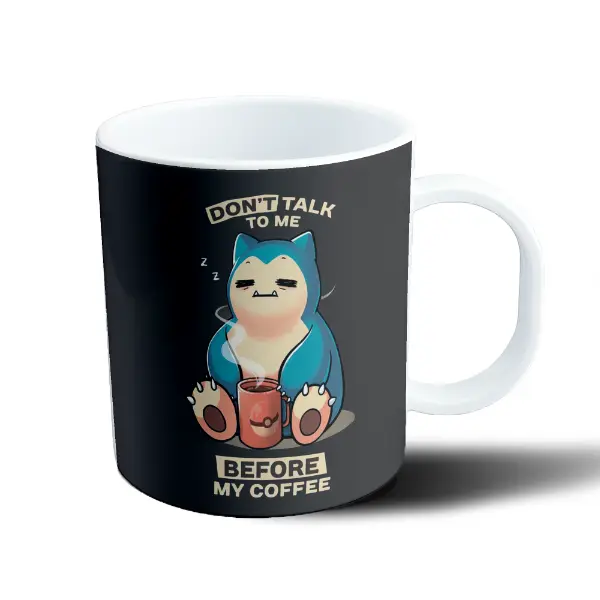 Taza de Plástico Pokemon Snorlax Don't Talk To Me Before My Coffee