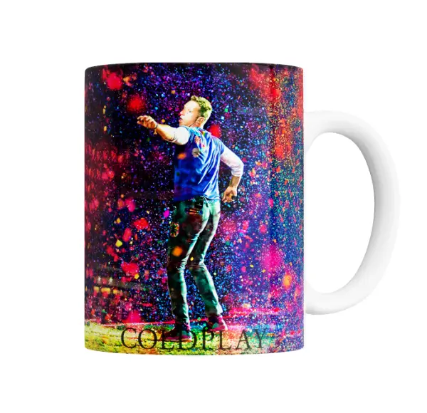 Taza de Cerámica Coldplay Concierto Confeti Colores