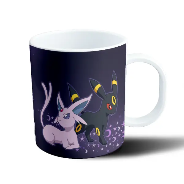 Taza de Plástico Pokemon Espeon y Umbreon Estrellas