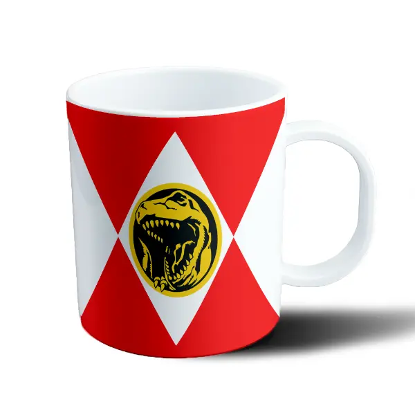 Taza de Plástico Power Rangers Ranger Rojo Emblema Dinosaurio