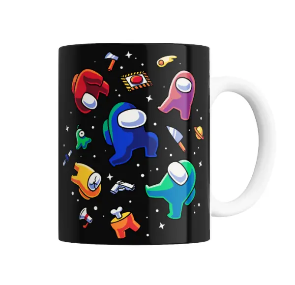 Taza de Cerámica Among Us Personajes y Armas Espacio
