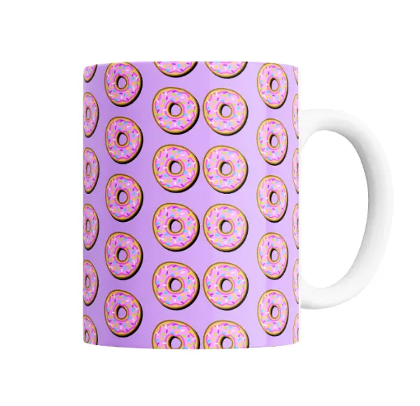 Taza de Cerámica Donas Rosadas con Chispas