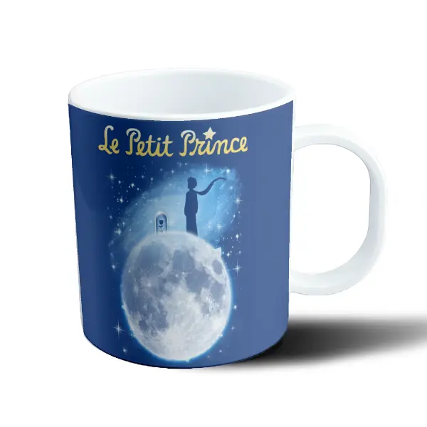 Taza de Plástico Principito Luna y Rosa