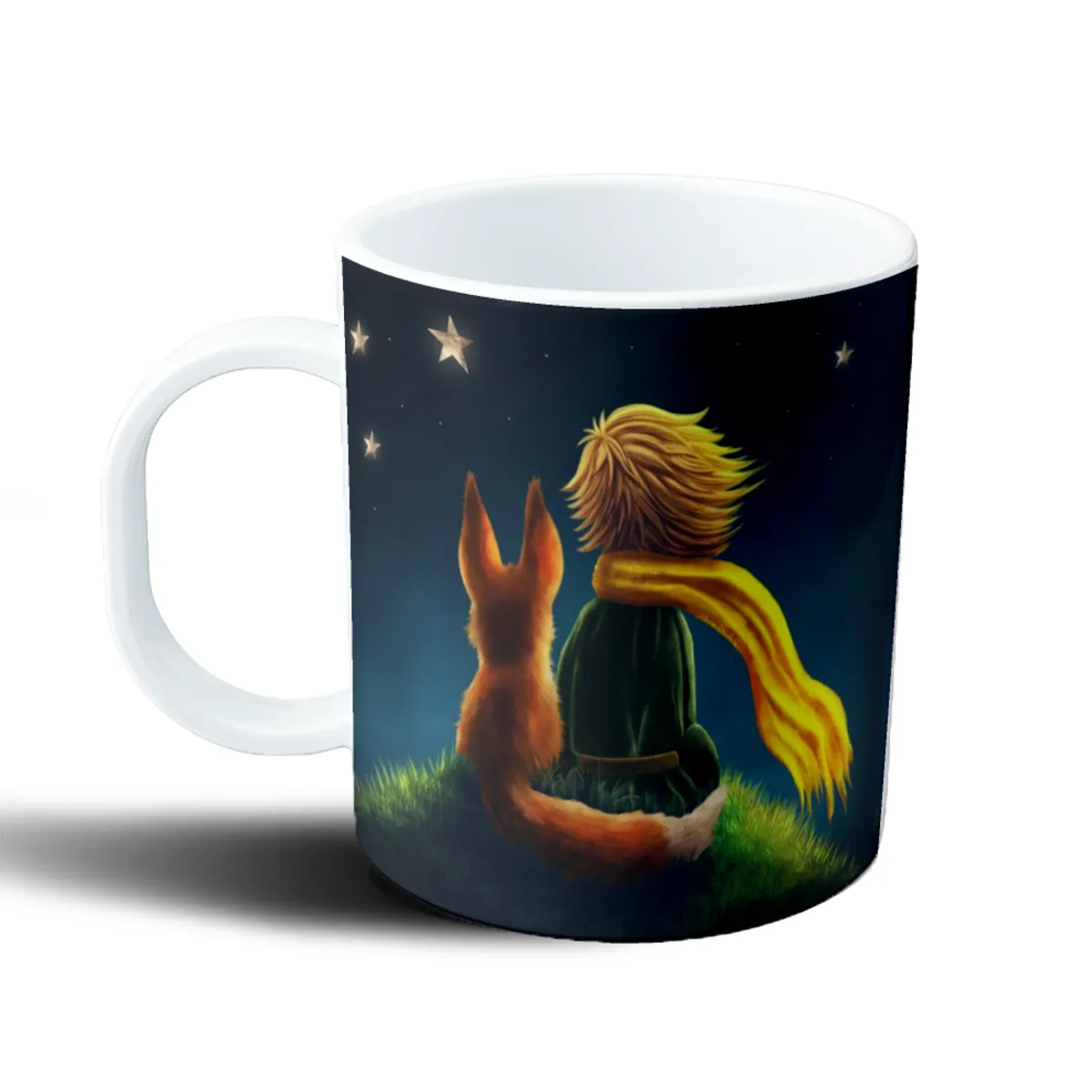 Taza de Plástico El Principito y el Zorro mirando las estrellas - vista 2