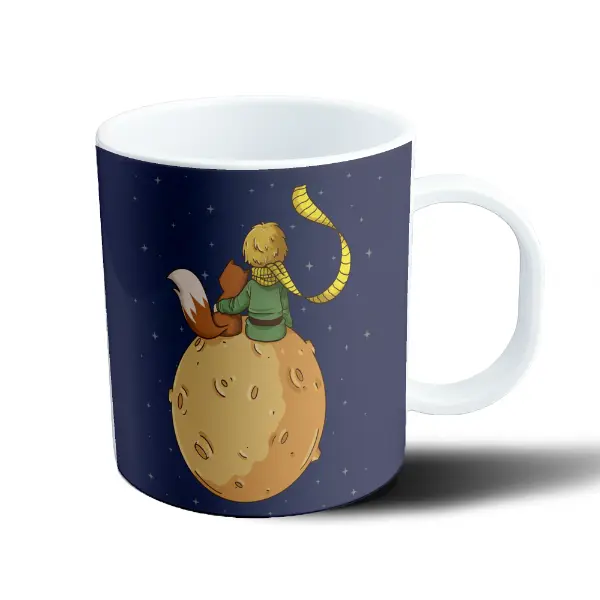 Taza de Plástico Principito y el Zorro en el Asteroide