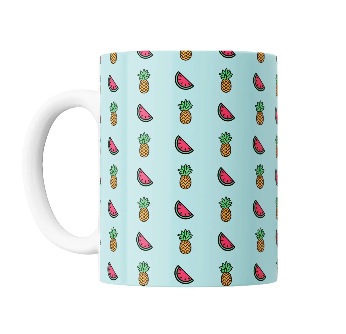 Taza de Cerámica Patrón Sandías y Ananás - vista 2