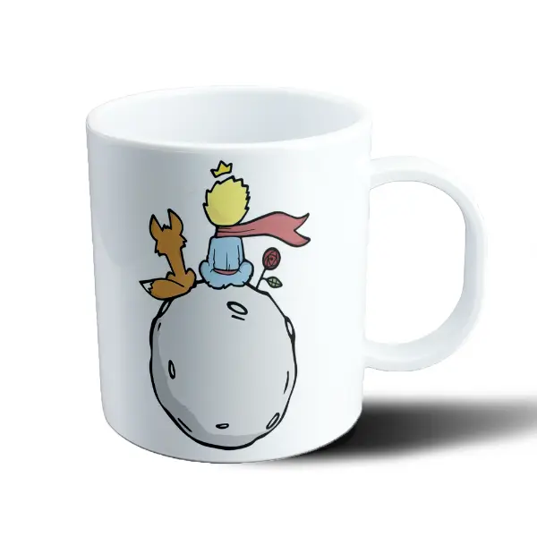 Taza de Plástico El Principito con Zorro y Rosa