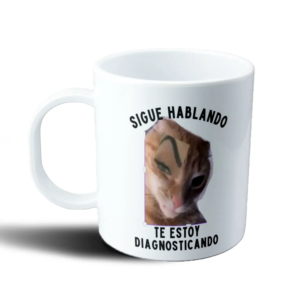 Taza de Plástico Sigue Hablando Te Estoy Diagnosticando Gato Meme - vista 2