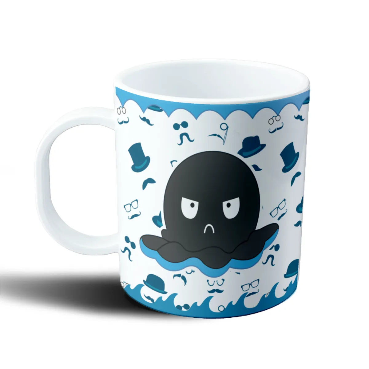 Taza de Plástico Pulpito Hipster con Bigote y Lentes - vista 2