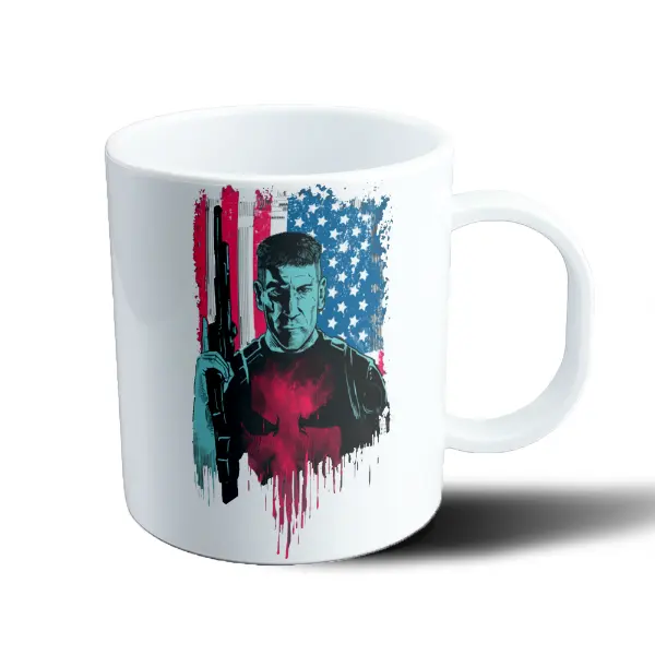 Taza de Plástico Punisher Frank Castle Bandera Americana