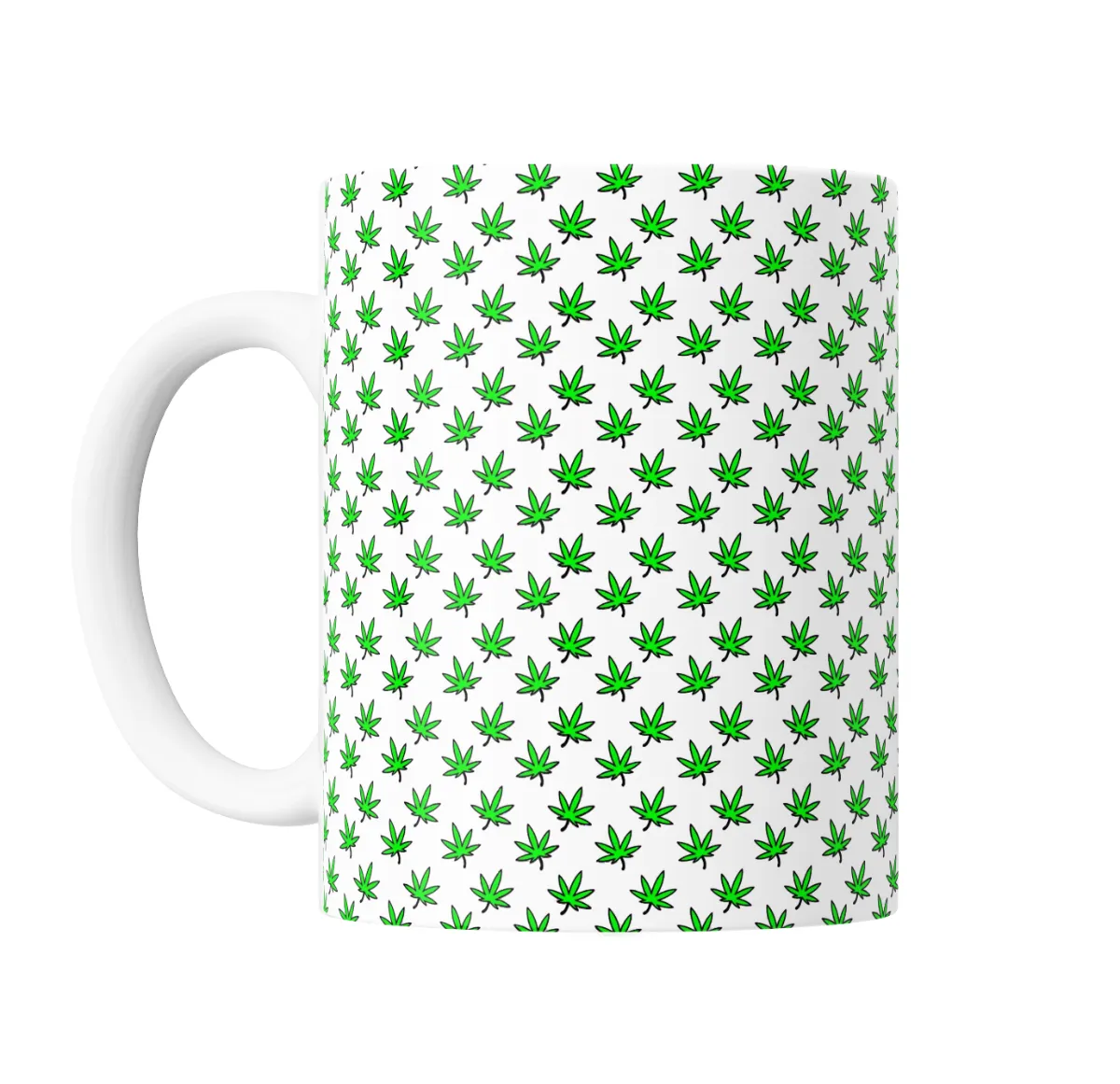Taza de Cerámica Patrón de Hojas Verdes - vista 2