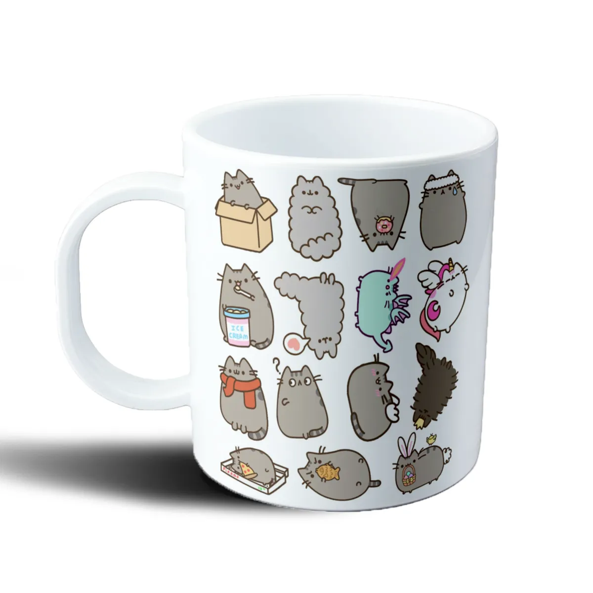 Taza de Plástico Pusheen Cat Collage Ice Cream Pizza Unicornio - vista 2