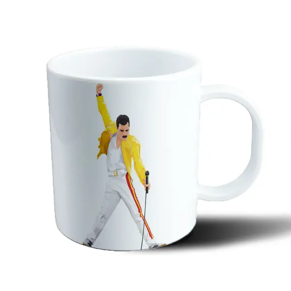 Taza de Plástico Queen Freddie Mercury Estilo Poligonal