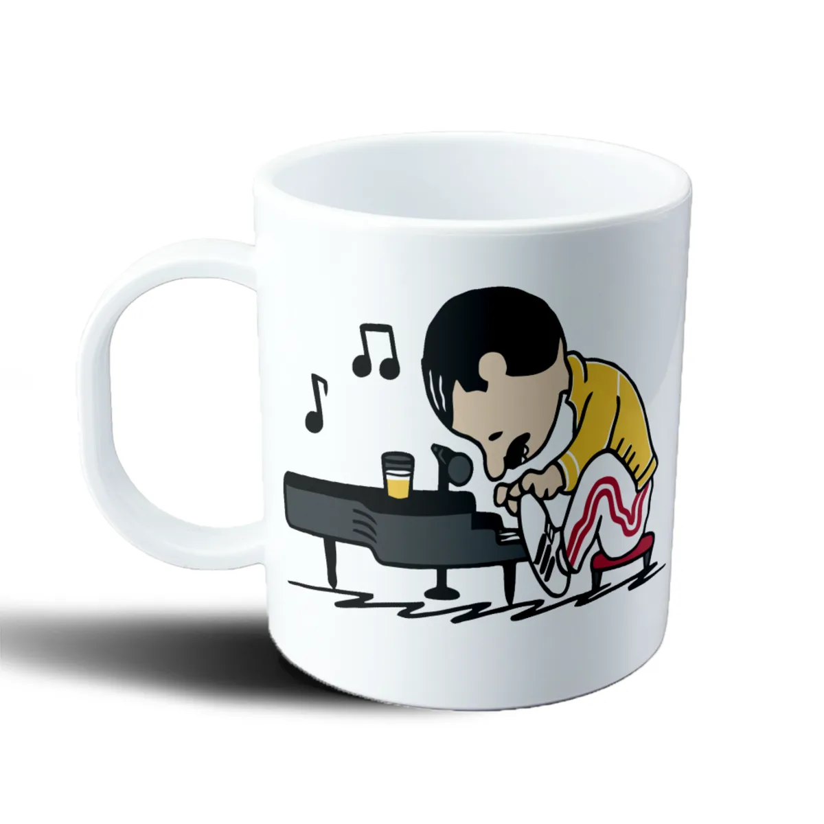 Taza de Plástico Queen Freddie Mercury Piano - vista 2