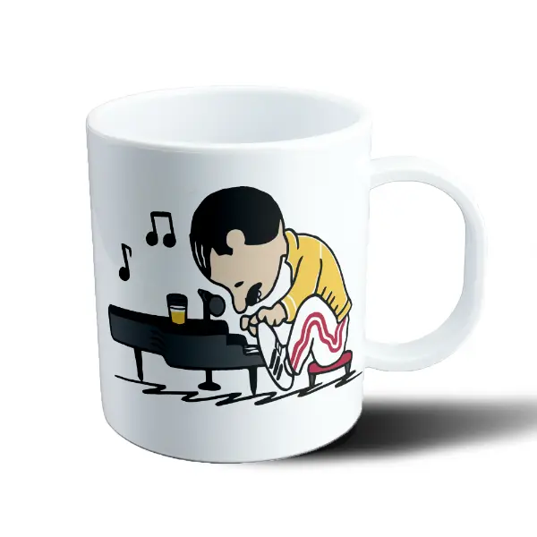 Taza de Plástico Queen Freddie Mercury Piano