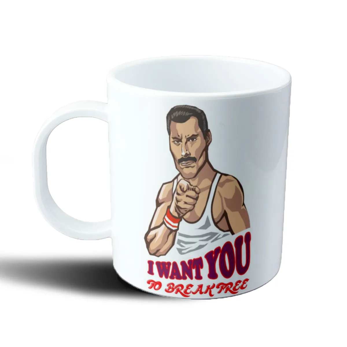 Taza de Plástico Queen Freddie Mercury I Want You To Break Free - vista 2