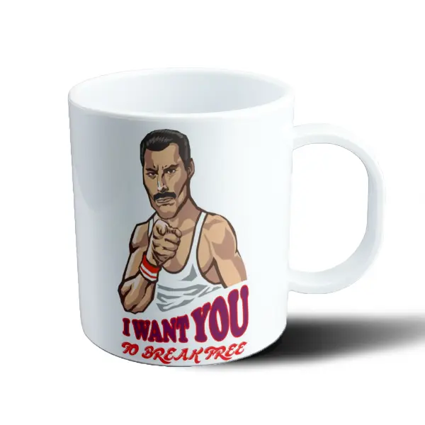 Taza de Plástico Queen Freddie Mercury I Want You To Break Free