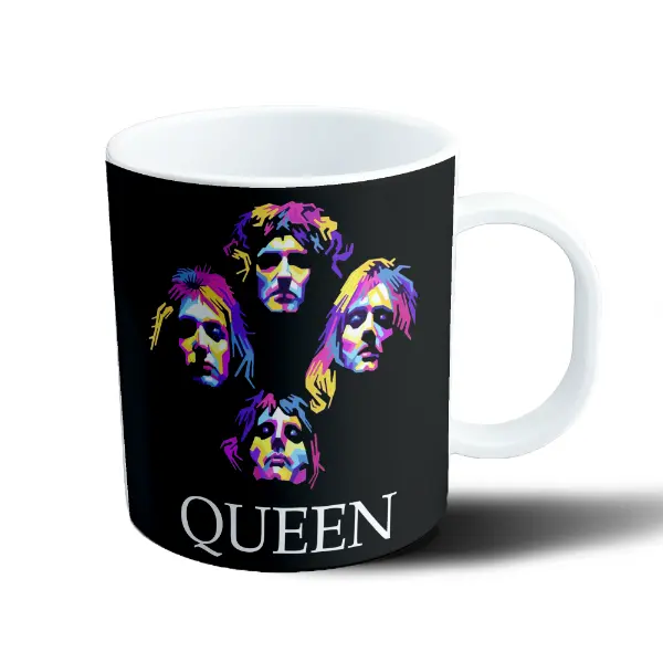 Taza de Plástico Queen Banda Retratos Pop Art