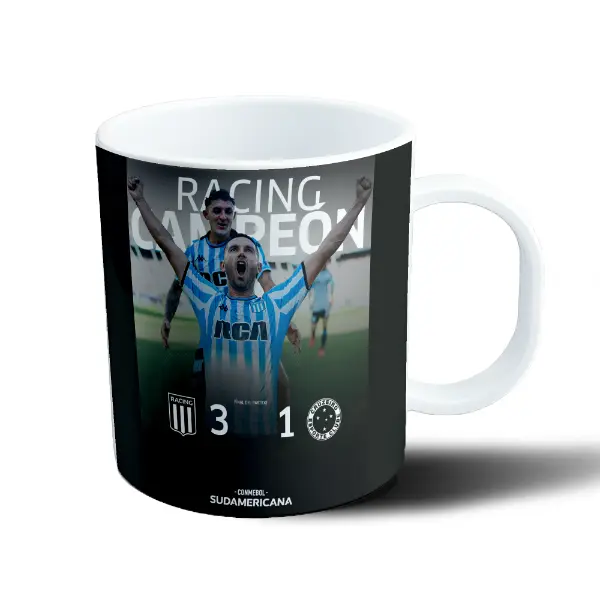 Taza de Plástico Racing Campeón Sudamericana 3 a 1 Cruzeiro