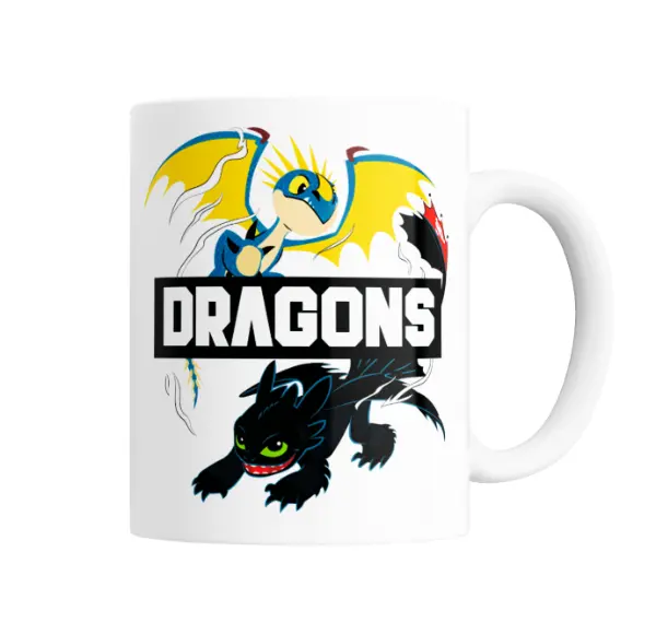 Taza de Cerámica Como entrenar a tu Dragon Toothless y Stormfly