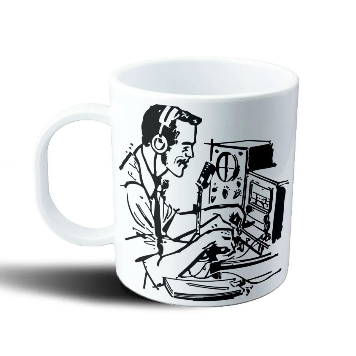 Taza de Plástico Locutor de Radio Vintage con Micrófono - vista 2