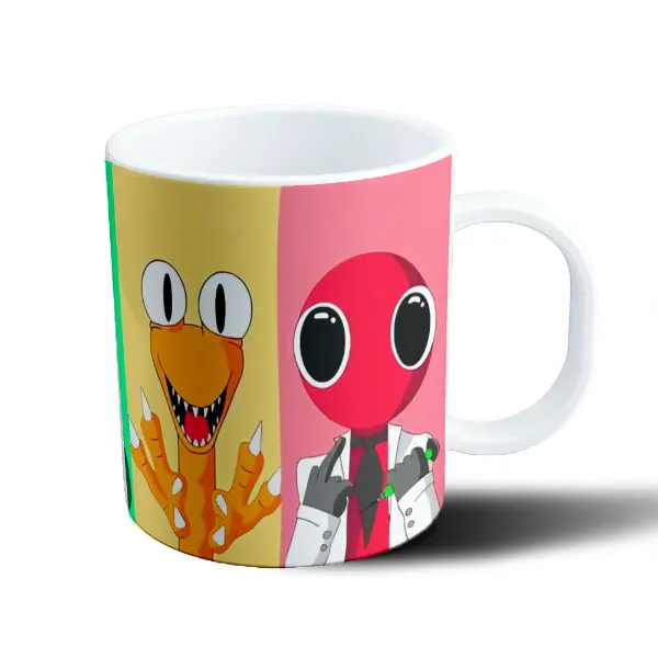 Taza de Plástico Rainbow Friends Azul y Verde