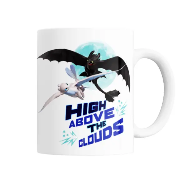 Taza de Cerámica Como Entrenar a tu Dragón Chimuelo y Luz Nocturna High Above the Clouds