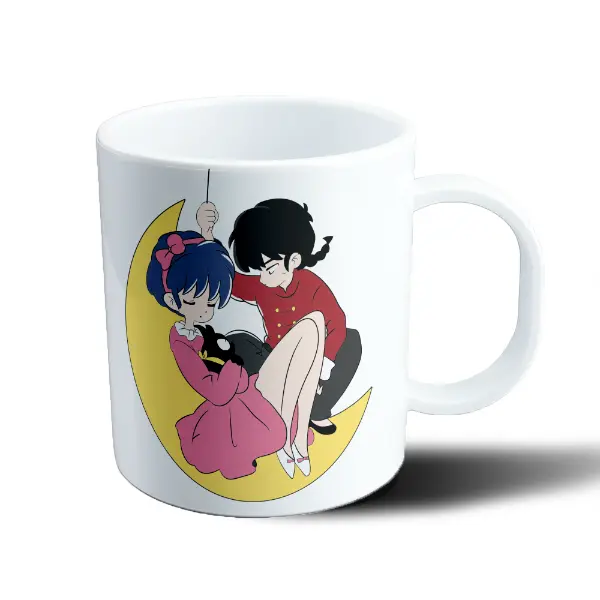 Taza de Plástico Ranma y Medio Akane y Ranma en la Luna