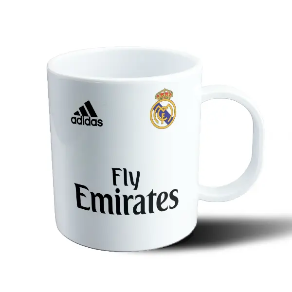 Taza de Plástico Real Madrid Escudo Blanco y Negro