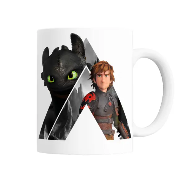 Taza de Cerámica Como entrenar a tu Dragón Chimuelo e Hipo