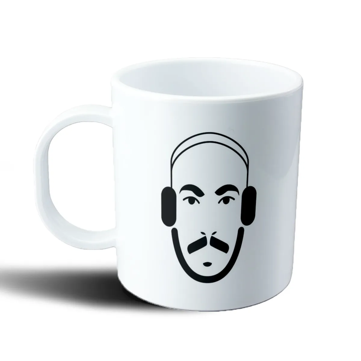 Taza de Plástico Rebord Auriculares y Bigote - vista 2