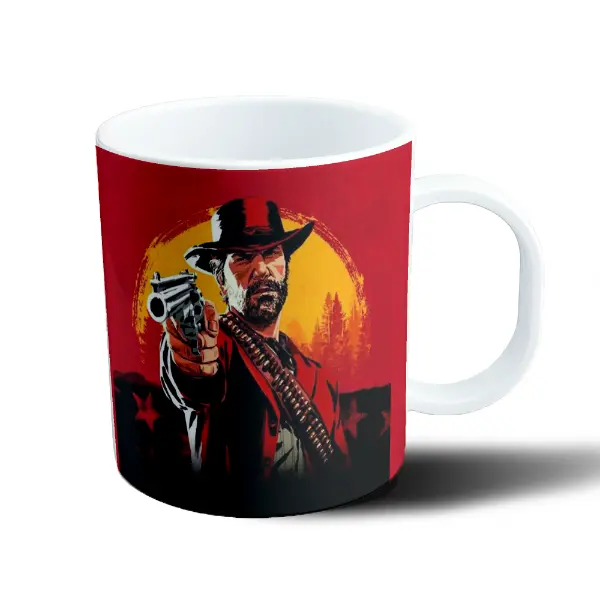 Taza de Plástico Red Dead Redemption Arthur Morgan con Revólver