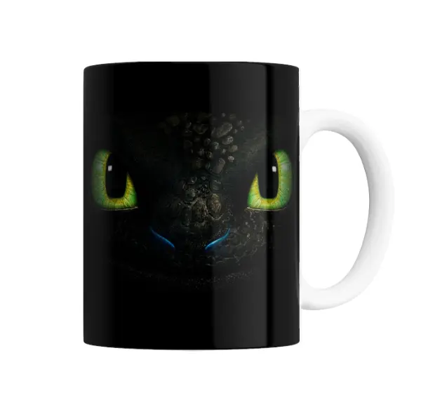 Taza de Cerámica Como entrenar a tu Dragon Chimuelo Ojos Verdes