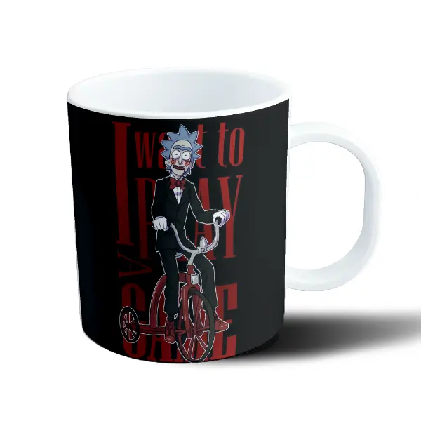 Taza de Plástico Rick and Morty Rick Saw Jigsaw I Want to Play a Game