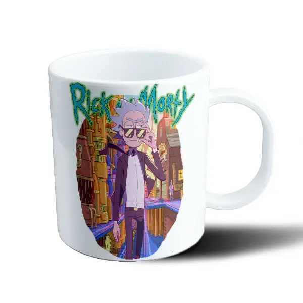 Taza de Plástico Rick and Morty Rick con Lentes y Laboratorio