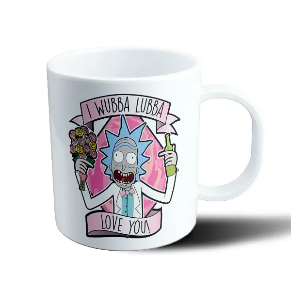 Taza de Plástico Rick and Morty Rick I Wubba Lubba Love You
