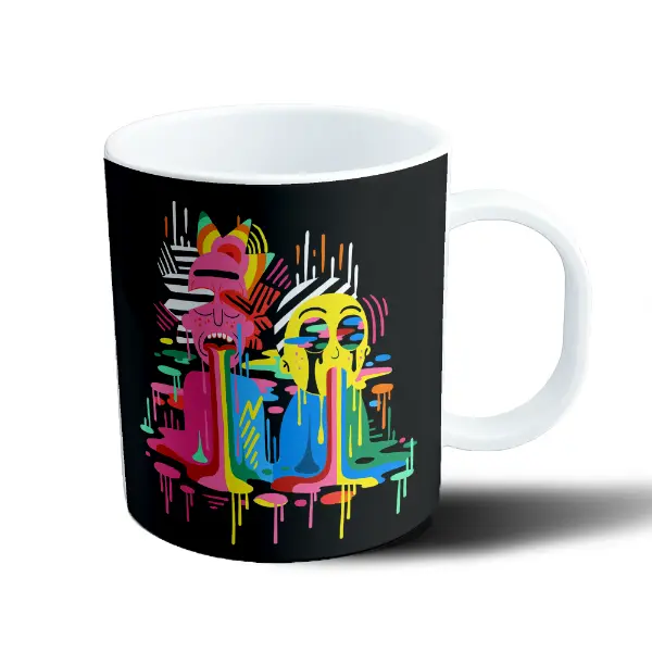 Taza de Plástico Rick and Morty Psicodélicos Derretidos