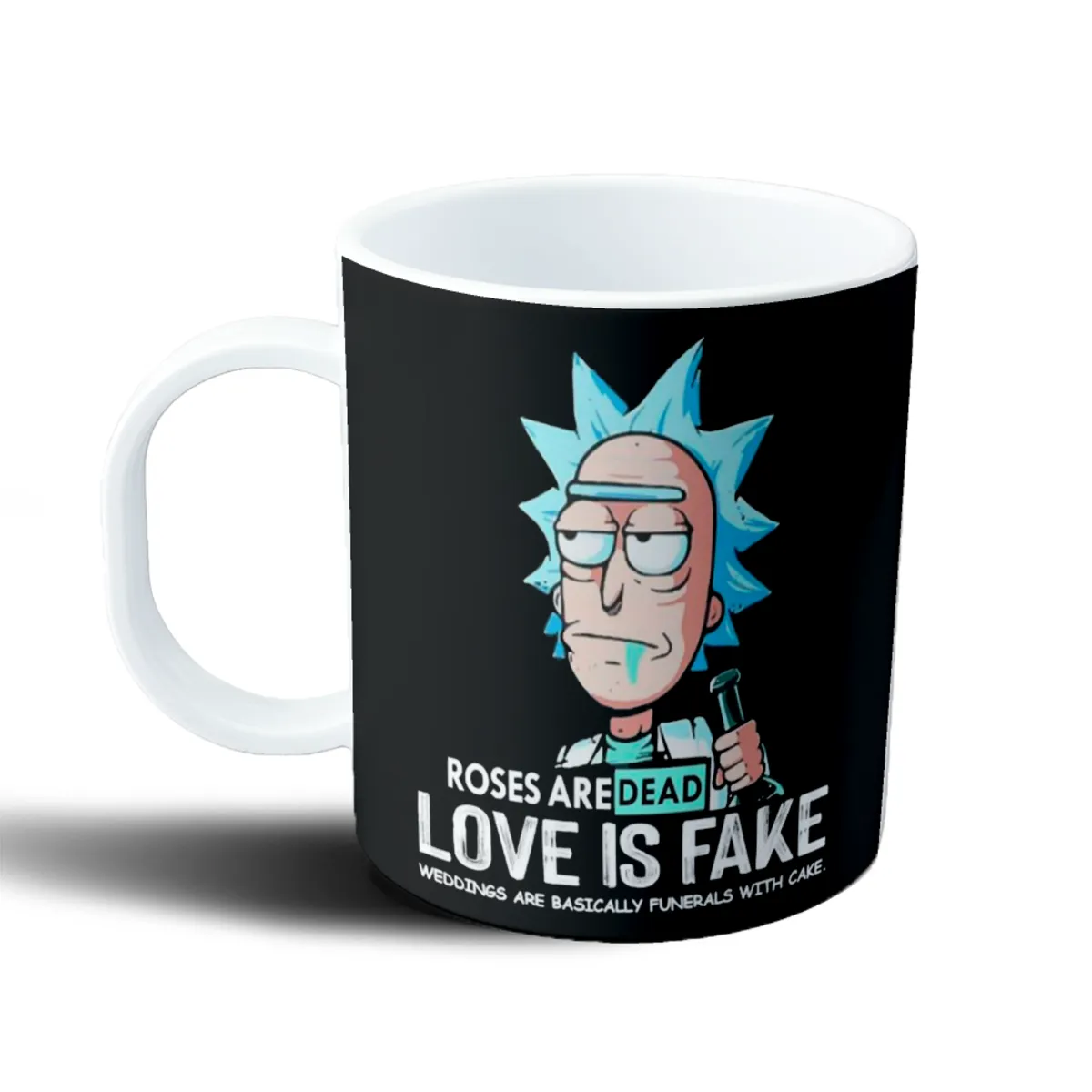 Taza de Plástico Rick and Morty Rick Roses Are Dead Love Is Fake - vista 2
