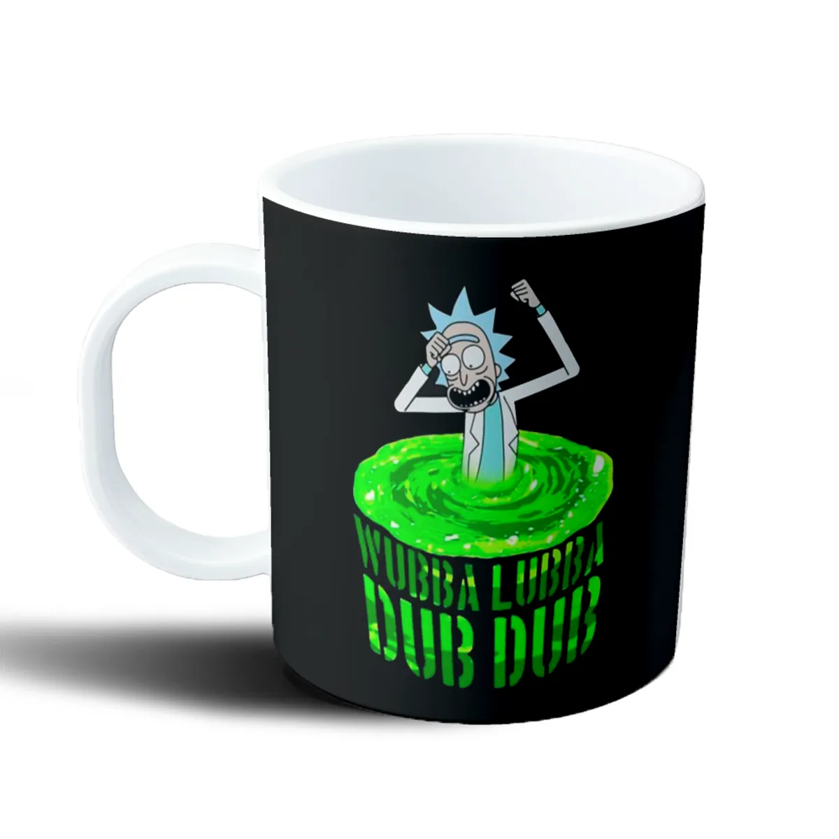 Taza de Plástico Rick and Morty Rick Portal Wubba Lubba Dub Dub - vista 2