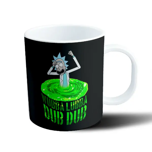 Taza de Plástico Rick and Morty Rick Portal Wubba Lubba Dub Dub