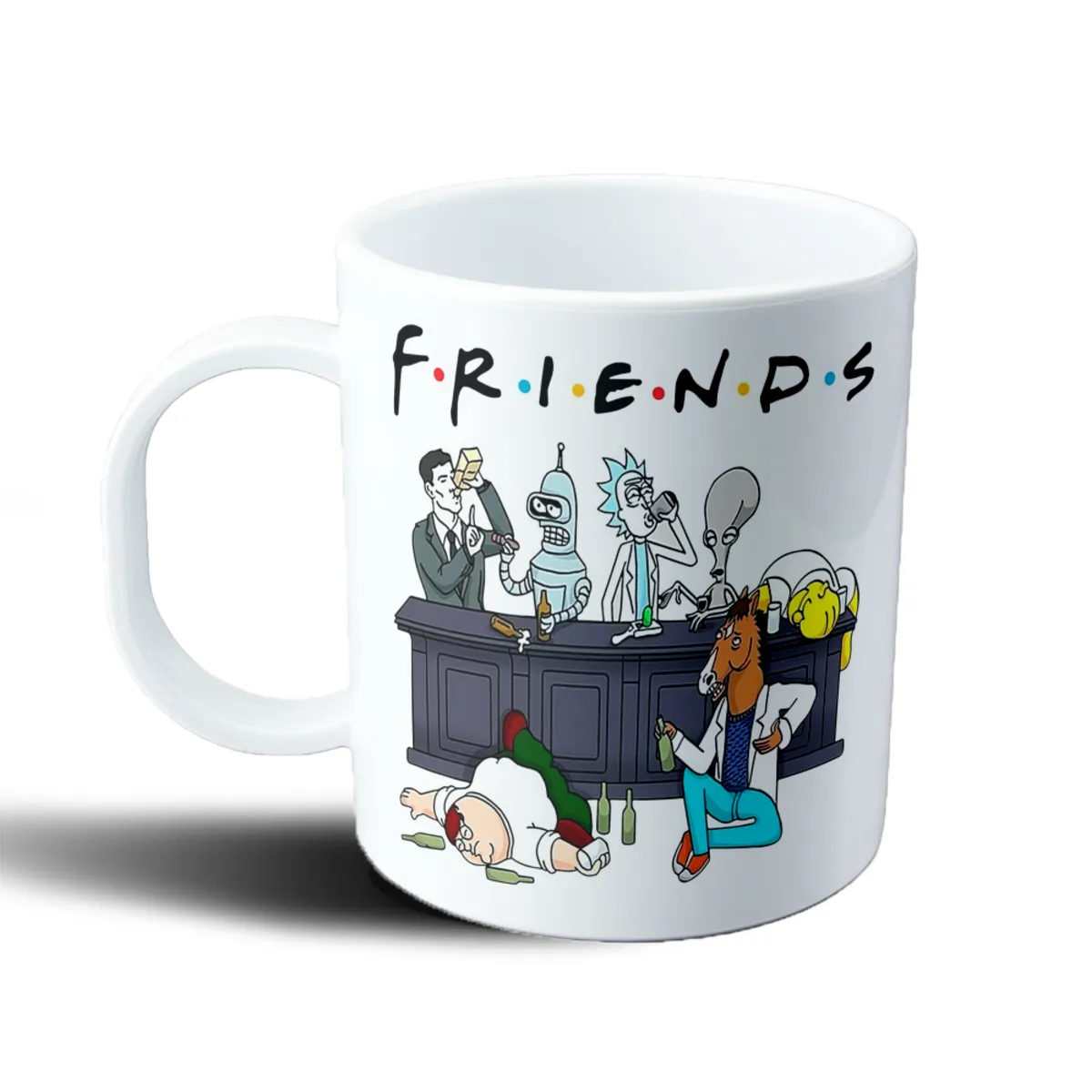 Taza de Plástico Rick and Morty Friends Personajes en el Bar - vista 2