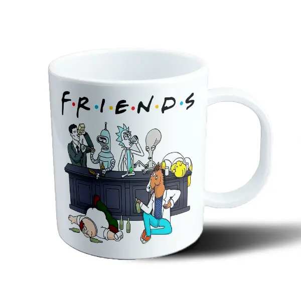 Taza de Plástico Rick and Morty Friends Personajes en el Bar