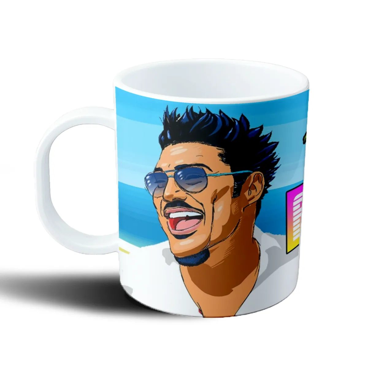 Taza de Plástico Ricky Fort Caricatura Lentes Sonriente - vista 2